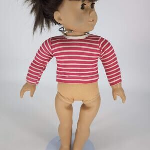 Unbranded Red & White Stripe Doll Top Long Sleeve Shirt for 18" Dolls - FAIR